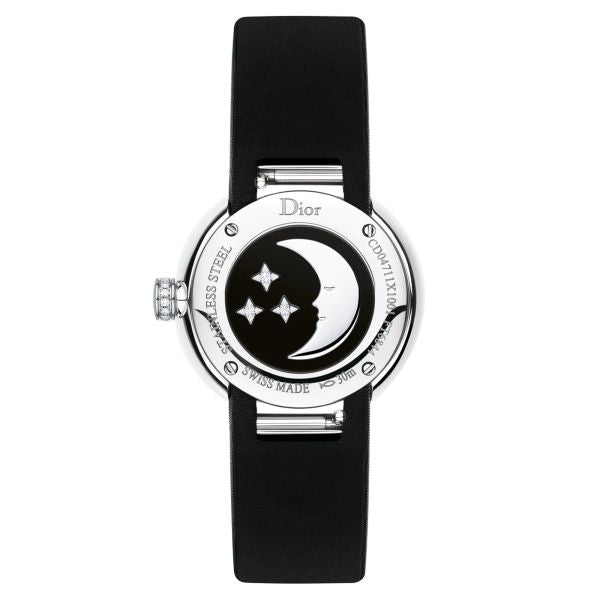 Dior La D De Dior Diamonds Black and Blue Dial Black Leather Strap Watch for Women - CD047111A004 0000 Buy Now By Dior