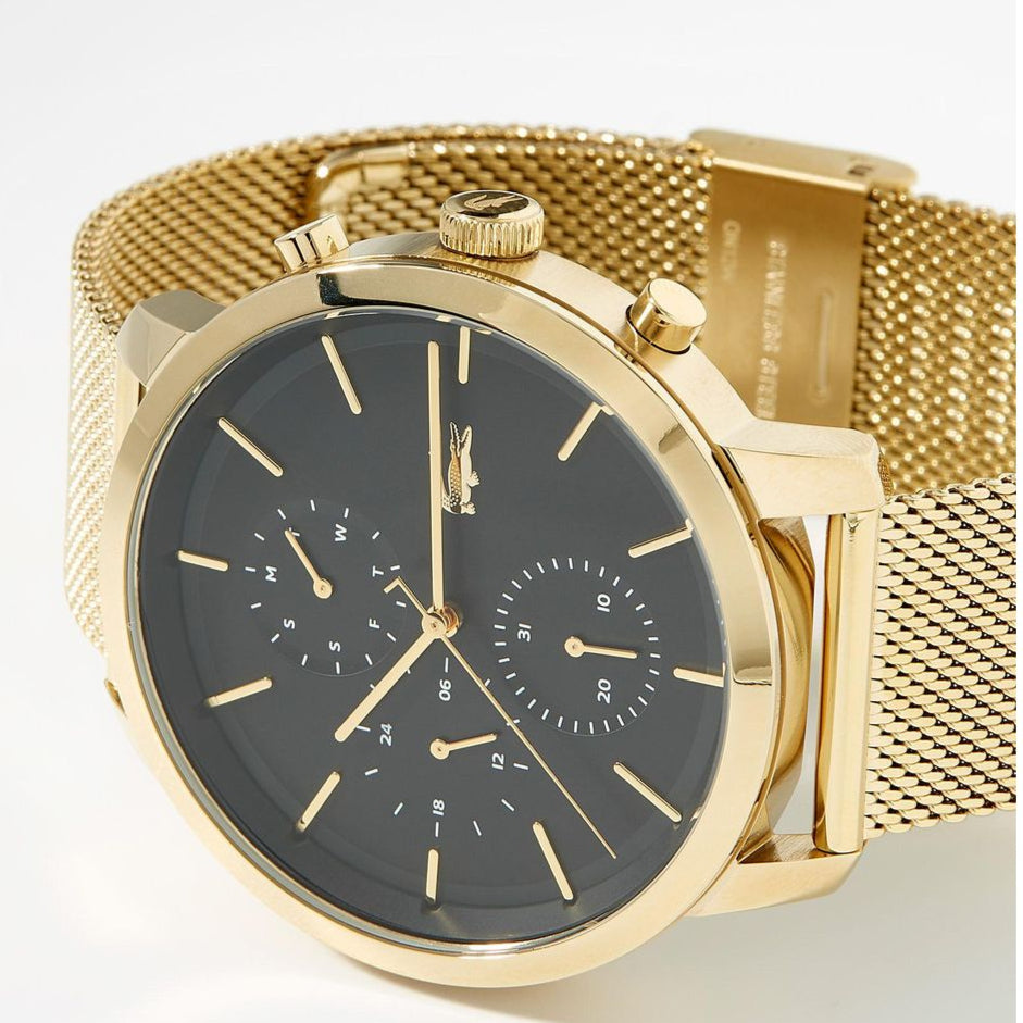 Armani Exchange Cayde Chronograph Black Dial Gold Mesh Strap Watch For Men - AX2715 Buy Now By Armani Exchange