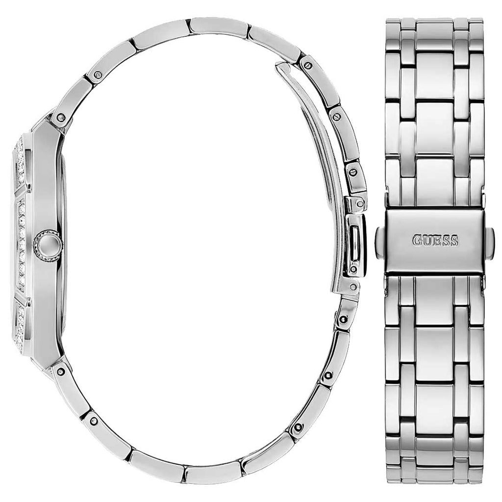 Guess Cosmo Diamonds Silver Dial Silver Steel Strap Watch For Women - GW0033L1 Buy Now By Guess