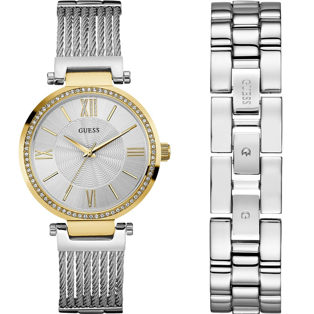 Guess Soho Diamonds Silver Dial Silver Mesh Bracelet Watch for Women - W0638L7 Buy Now By Guess
