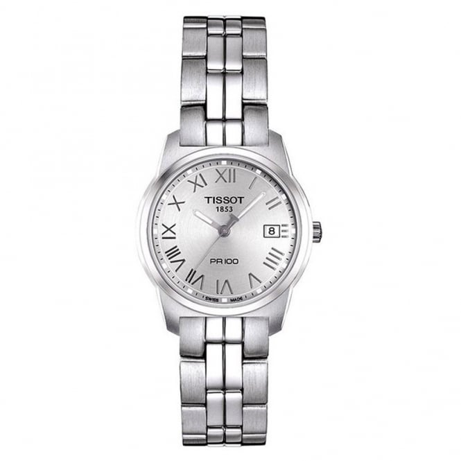 Tissot T Classic PR100 Silver Dial Silver Steel Strap Watch For Women - T049.210.11.033.00 Buy Now By Tissot