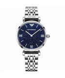 Emporio Armani Gianni T Bar Dark Blue Dial Silver Stainless Steel Watch For Women - AR11091 Buy Now By Emporio Armani