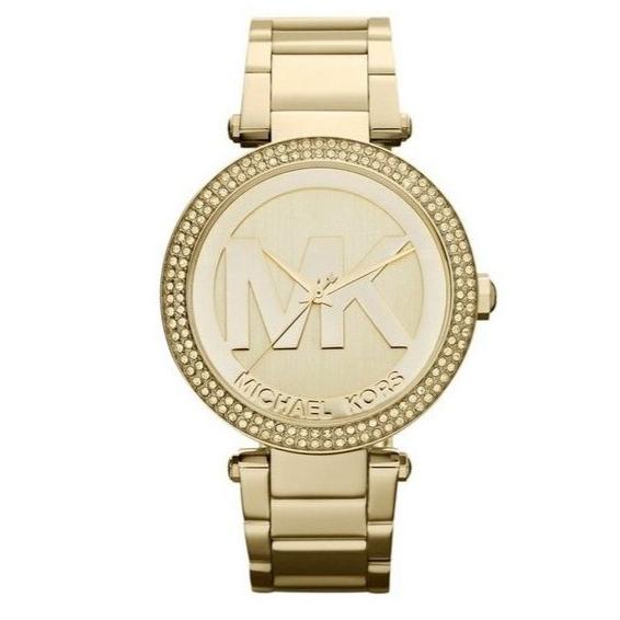 Michael Kors Parker Diamonds Gold Dial Gold Steel Strap Watch for Women - MK5784 Buy Now By Michael Kors