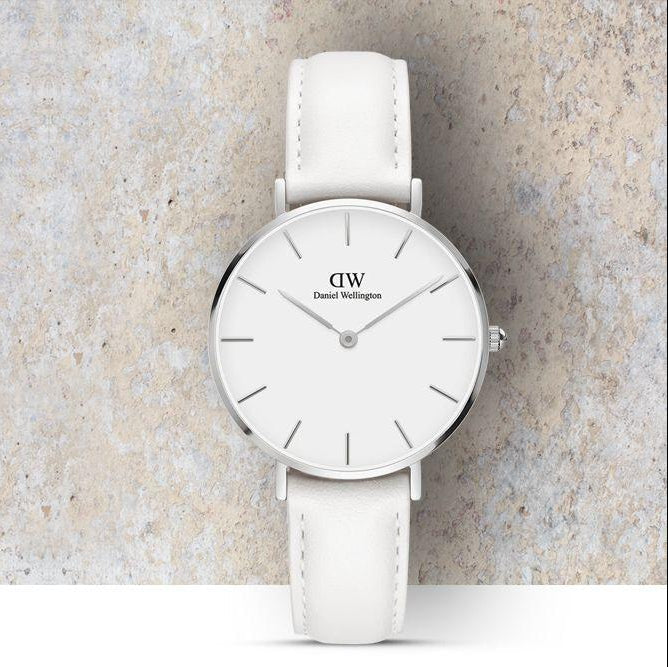 Daniel Wellington Petite Bondi White Dial White Leather Strap Watch For Women - DW00100190 Buy Now By Daniel Wellington