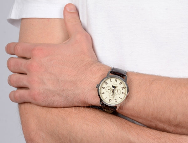 Guess Delancy Quartz White Dial Brown Leather Strap Watch For Men - W0870G1 Buy Now By Guess