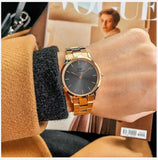 Daniel Wellington Iconic Link Grey Dial Rose Gold Steel Strap Watch For Women - DW00100332 Buy Now By Daniel Wellington