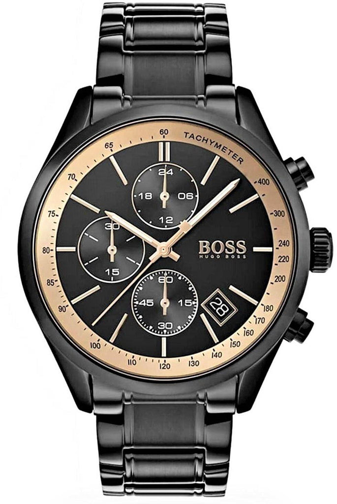 Hugo Boss Grand Prix Black Dial Black Steel Strap Watch for Men - 1513578 Buy Now By Hugo Boss