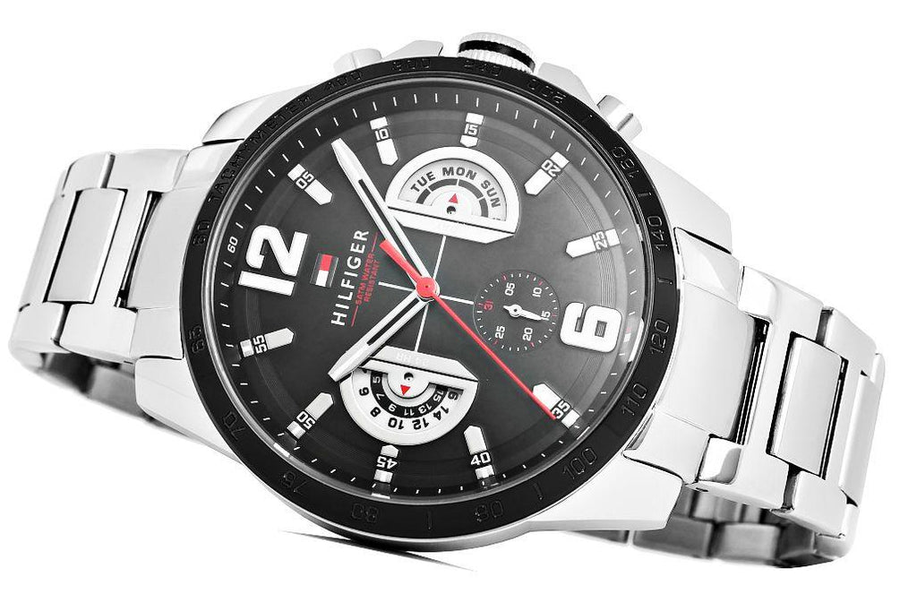 Tommy Hilfiger Decker Quartz Black Dial Silver Steel Strap Watch for Men - 1791472 Buy Now By Tommy Hilfiger