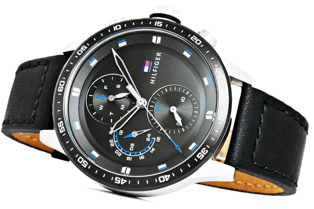 Tommy Hilfiger Trent Chronograph Quartz Black Dial Black Leather Strap Watch For Men - 1791810 Buy Now By Tommy Hilfiger