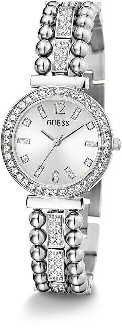 Guess Gala Diamonds Silver Dial Silver Steel Strap Watch for Women - GW0401L1 Buy Now By Guess