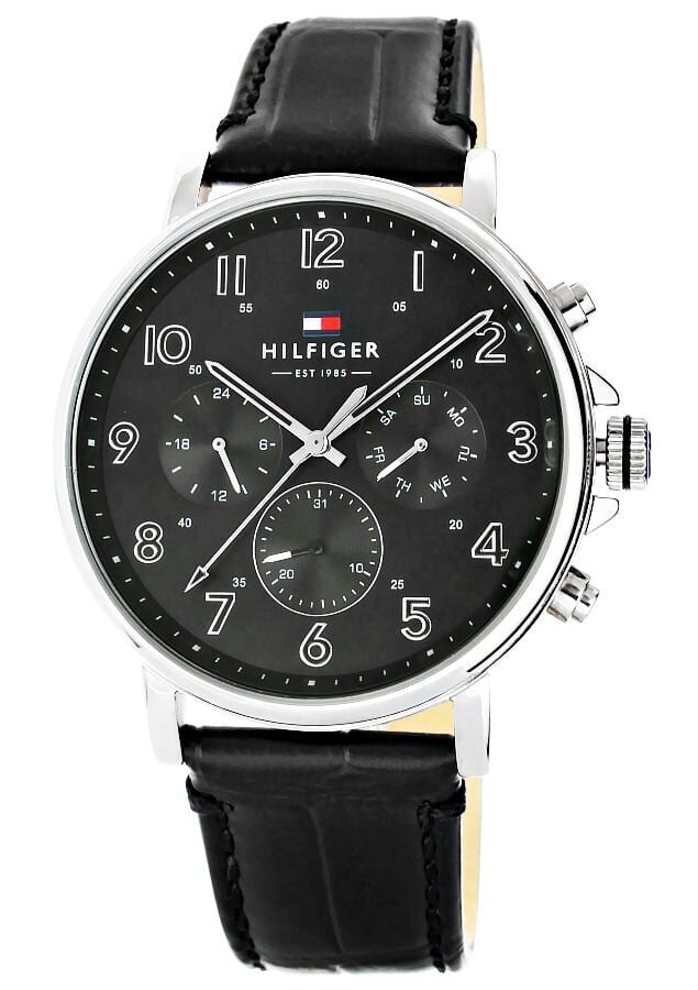 Tommy Hilfiger Daniel Black Dial Black Leather Strap Watch for Men - 1710381 Buy Now By Tommy Hilfiger