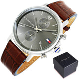 Tommy Hilfiger Daniel Grey Dial Brown Leather Strap Watch for Men - 1710416 Buy Now By Tommy Hilfiger