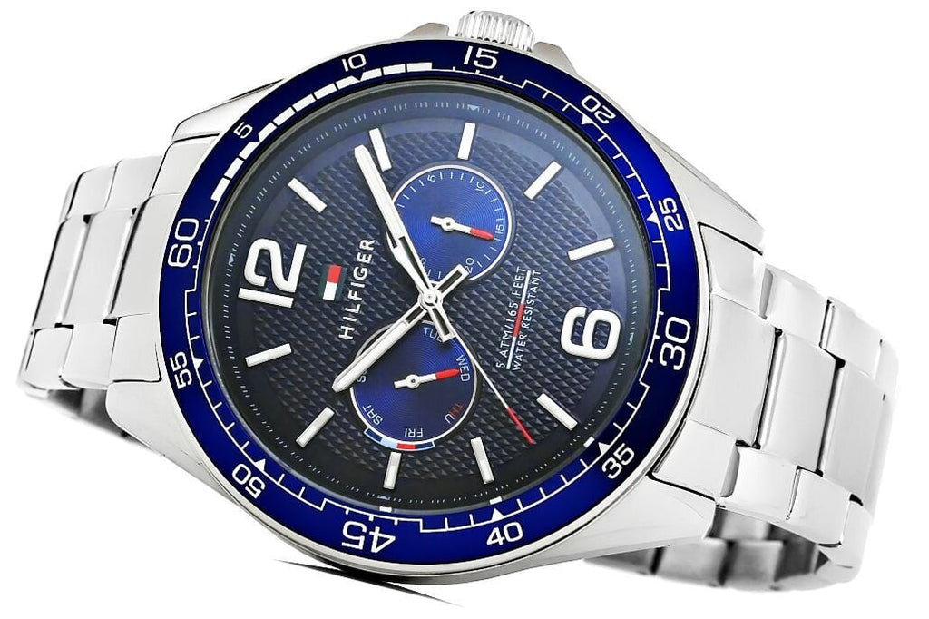 Tommy Hilfiger Erik Chronograph Blue Dial Silver Steel Strap Watch for Men - 1791366 Buy Now By Tommy Hilfiger
