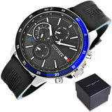 Tommy Hilfiger Bank Quartz Black Dial Black Rubber Strap Watch for Men - 1791724 Buy Now By Tommy Hilfiger