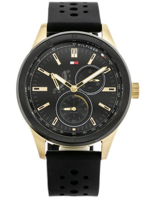 Tommy Hilfiger Austin Black Dial Black Rubber Strap Watch for Men - 1791636 Buy Now By Tommy Hilfiger