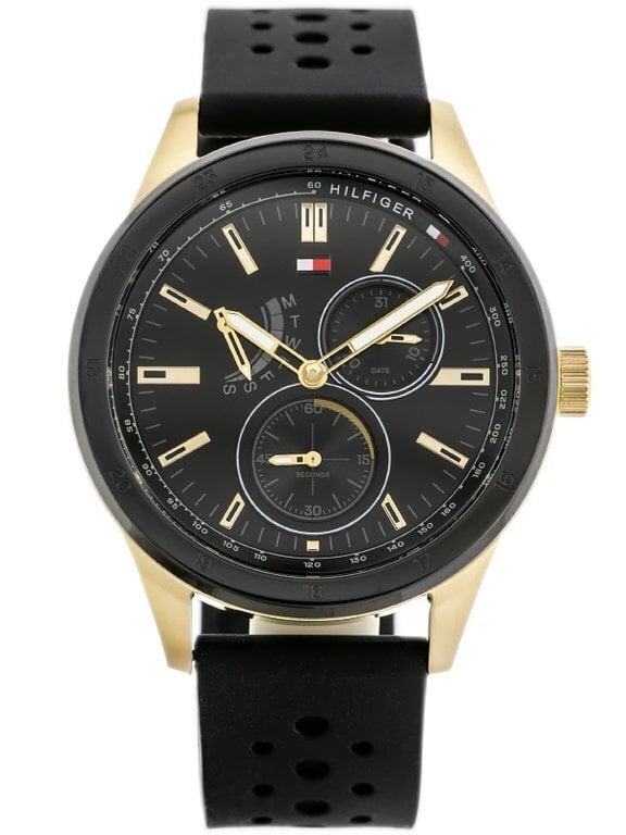 Tommy Hilfiger Austin Black Dial Black Rubber Strap Watch for Men - 1791636 Buy Now By Tommy Hilfiger