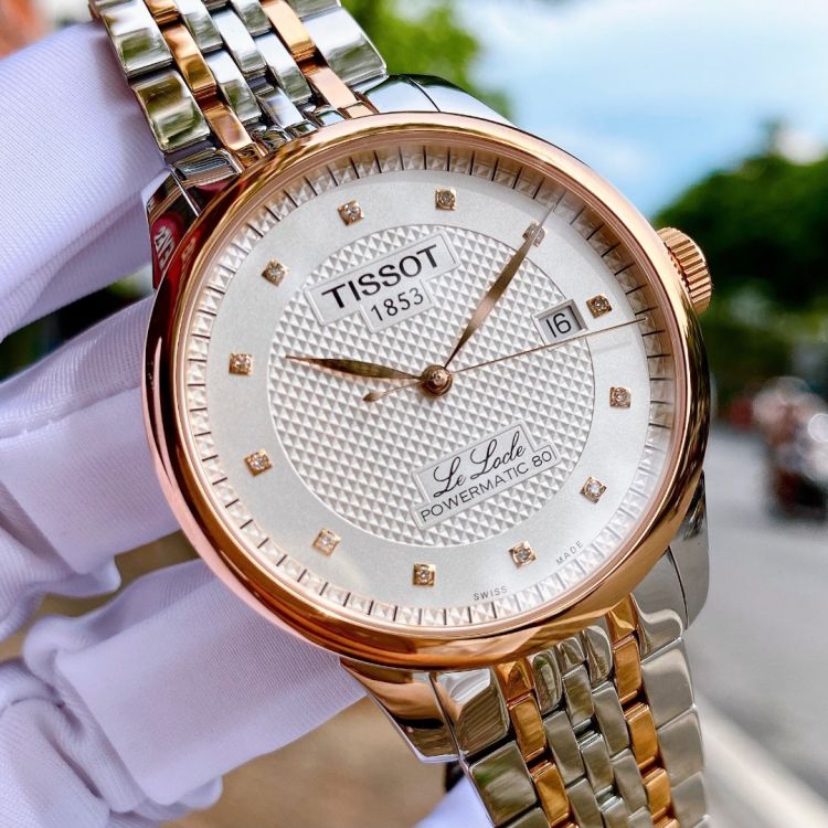 Tissot Le Locle Powermatic 80 Diamonds Silver Dial Two Tone Steel Strap Watch For Men - T006.407.22.036.01 Buy Now By Tissot
