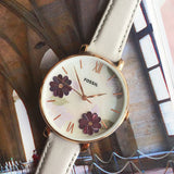 Fossil Jacqueline Mother of Pearl Dial Grey Leather Strap Watch for Women - ES4672 Buy Now By Fossil