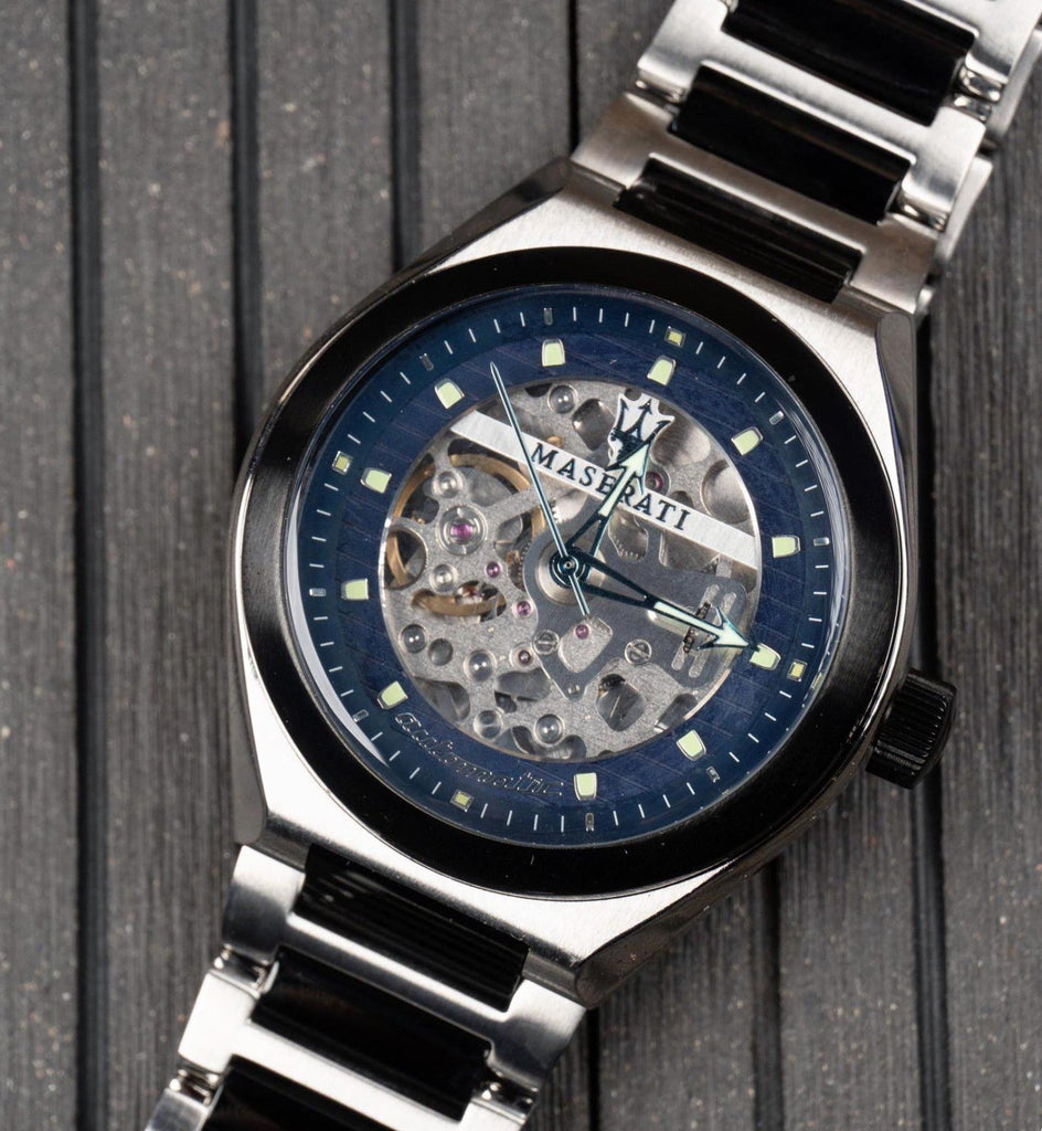 Maserati Triconic Automatic Skeleton Blue Dial Watch For Men - R8823139001 Buy Now By Maserati
