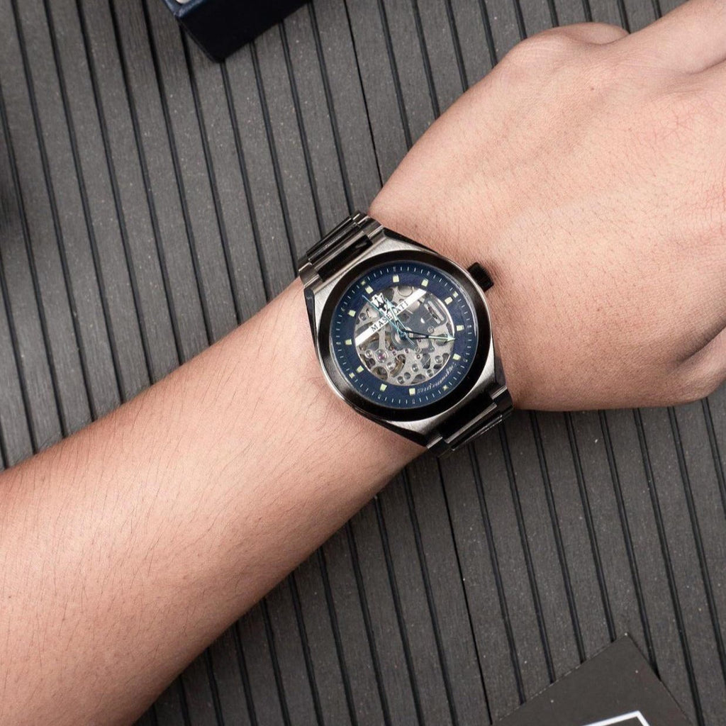 Maserati Triconic Automatic Skeleton Blue Dial Watch For Men - R8823139001 Buy Now By Maserati