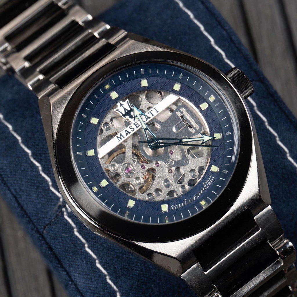 Maserati Triconic Automatic Skeleton Blue Dial Watch For Men - R8823139001 Buy Now By Maserati