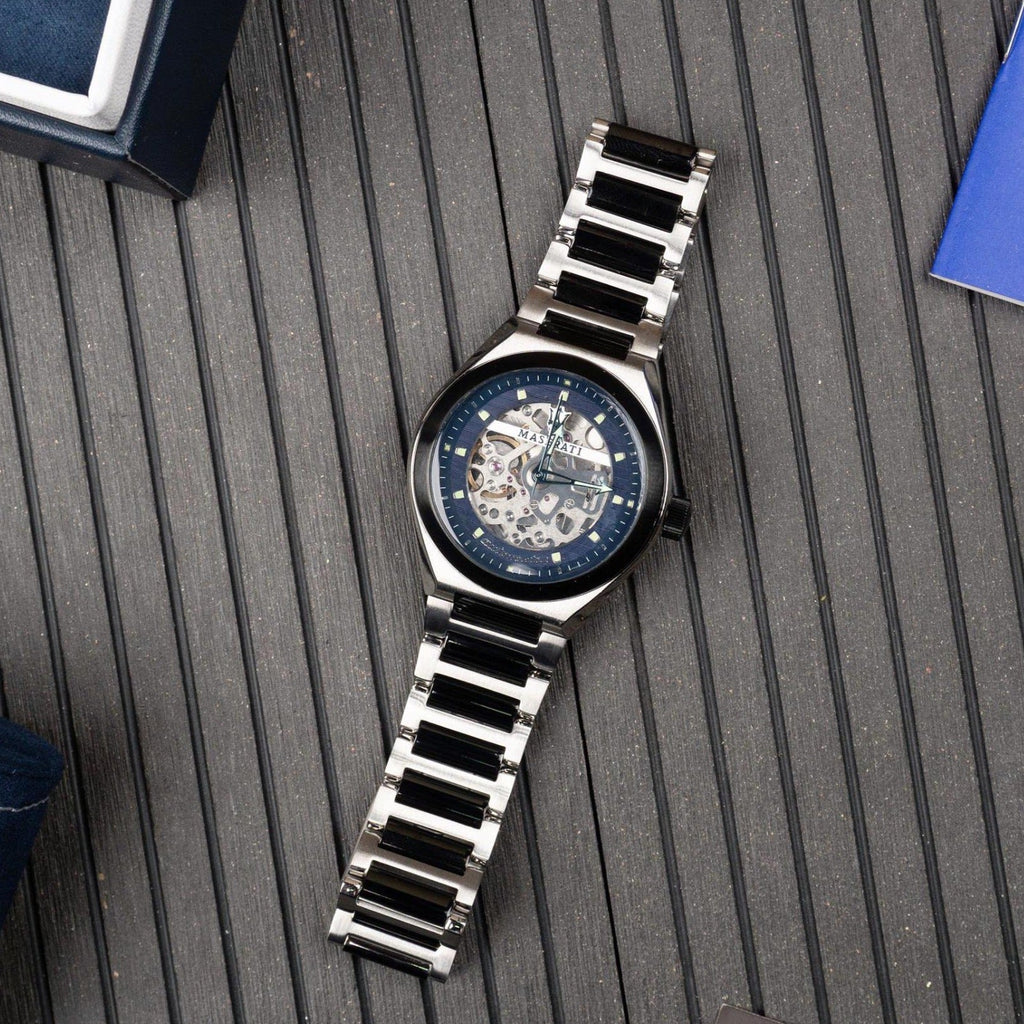 Maserati Triconic Automatic Skeleton Blue Dial Watch For Men - R8823139001 Buy Now By Maserati