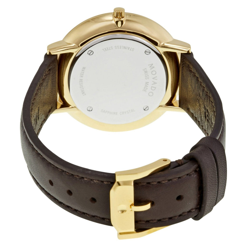 Movado Ultra Slim Blue Dial Brown Leather Strap Watch For Women - 0607092 Buy Now By Movado