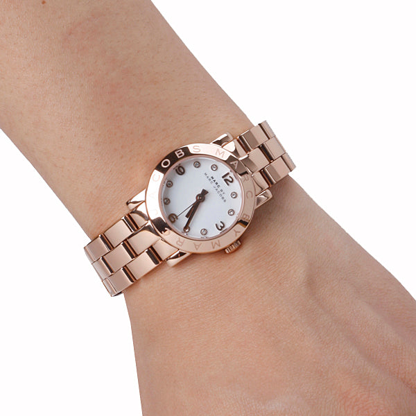 Marc Jacobs Mini Amy White Dial Rose Gold Steel Strap Watch for Women - MBM3078 Buy Now By Marc Jacobs
