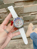 Guess Glitz Pride Limited Edition White Dial White Rubber Strap Watch for Women - GW0407L4 Buy Now By Guess