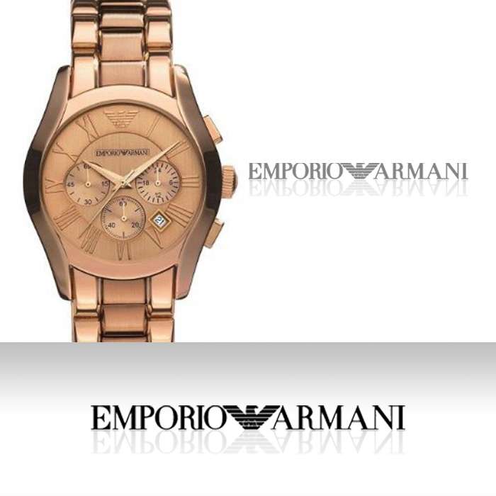Emporio Armani Valente Chronograph Rose Gold Dial Rose Gold Steel Strap Watch For Men - AR0365 Buy Now By Emporio Armani
