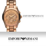 Emporio Armani Valente Chronograph Rose Gold Dial Rose Gold Steel Strap Watch For Men - AR0365 Buy Now By Emporio Armani