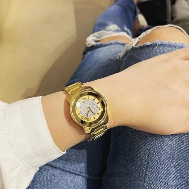 Movado Bold Gold Dial Gold Steel Strap Watch for Women - 3600323 Buy Now By Movado