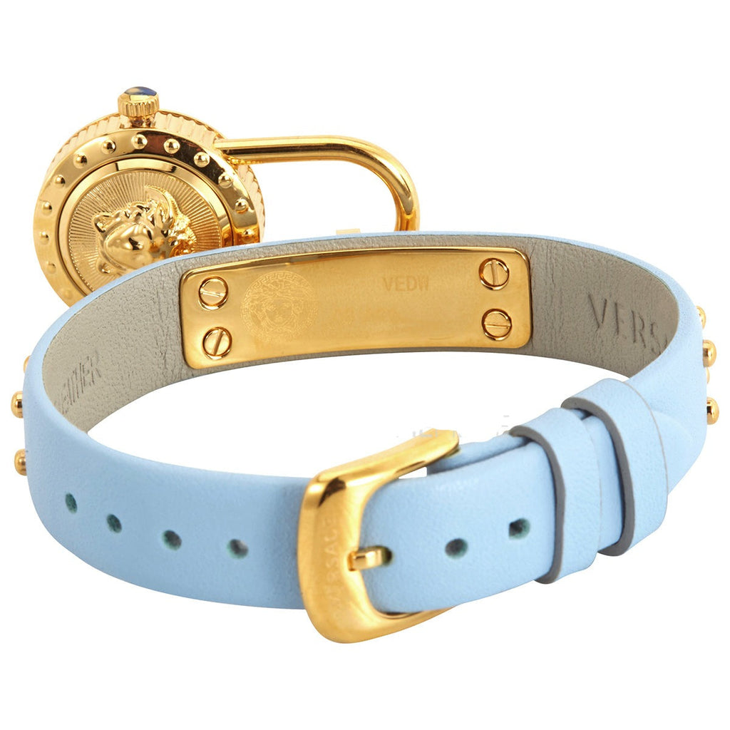 Versace Medusa Lock Icon Quartz White Dial Blue Leather Strap Watch for Women - VEDW00419 Buy Now By Versace