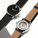 Movado Museum Black Dial Black Leather Strap Watch For Men - 2100002 Buy Now By Movado