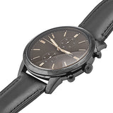 Fossil Goodwin Chronograph Black Dial Black Leather Strap Watch for Men - FS5585 Buy Now By Fossil