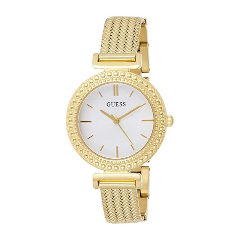 Guess Quartz White Dial Gold Steel Strap Watch For Women - W1152L2 Buy Now By Guess