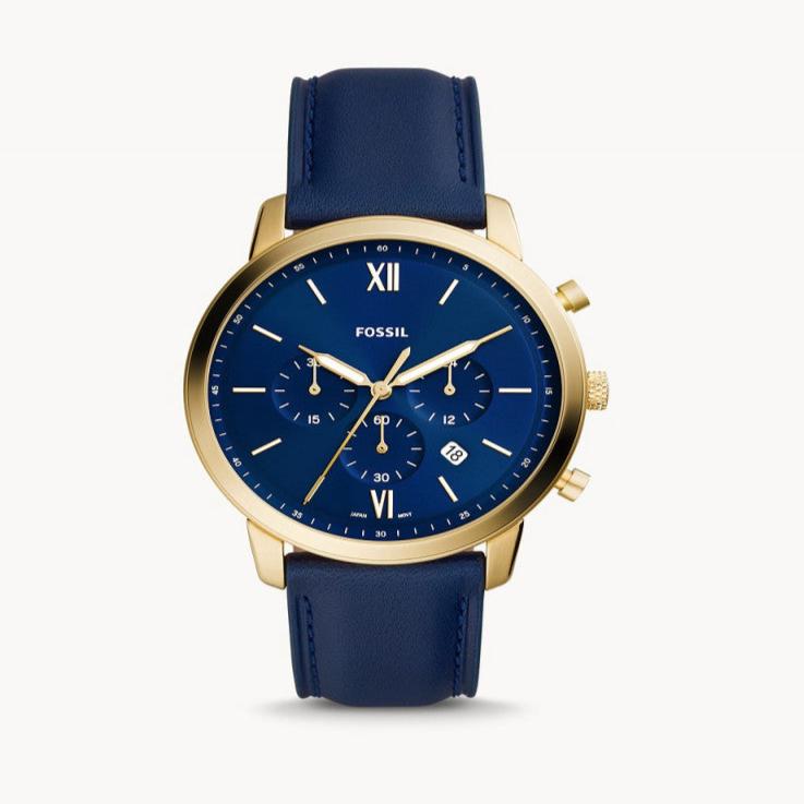 Fossil Neutra Chronograph Blue Dial Blue Leather Strap Watch for Men - FS5790 Buy Now By Fossil