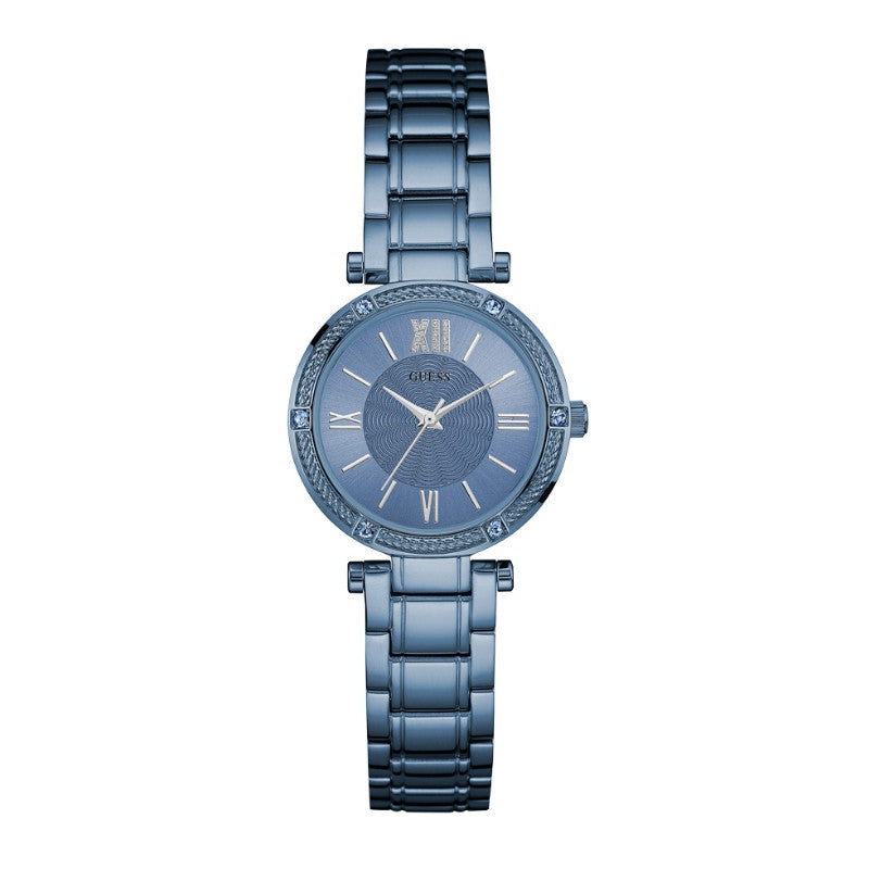 Guess Park Ave Analog Quartz Blue Dial Blue Steel Strap Watch For Women - W0767L4 Buy Now By Guess