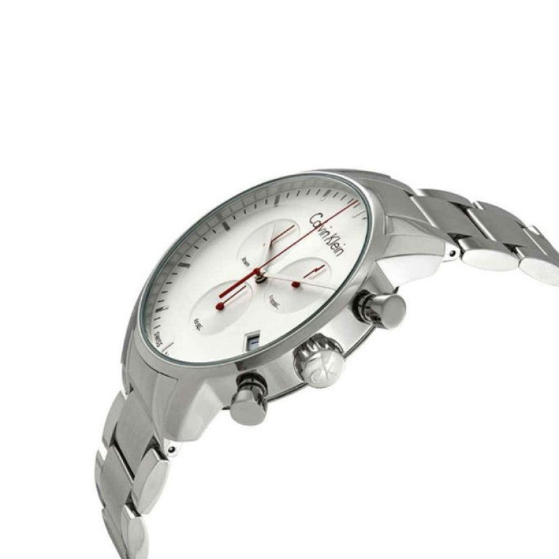 Calvin Klein City Chronograph White Dial Silver Steel Strap Watch for Men - K2G271Z6 Buy Now By Calvin Klein
