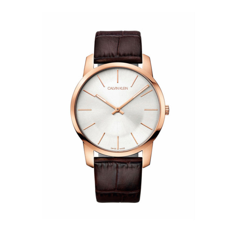 Calvin Klein City White Dial Brown Leather Strap Watch for Men - K2G21629 Buy Now By Calvin Klein