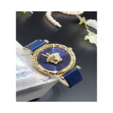 Versace Palazzo Empire Greca Quartz Blue Dial Blue Leather Strap Watch for Women - VEDV00219 Buy Now By Versace