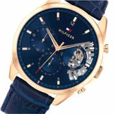 Tommy Hilfiger Baker Chronograph Quartz Blue Dial Blue Leather Strap Watch For Men - 1710451 Buy Now By Tommy Hilfiger
