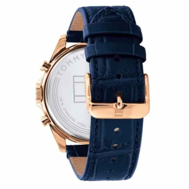 Tommy Hilfiger Baker Chronograph Quartz Blue Dial Blue Leather Strap Watch For Men - 1710451 Buy Now By Tommy Hilfiger