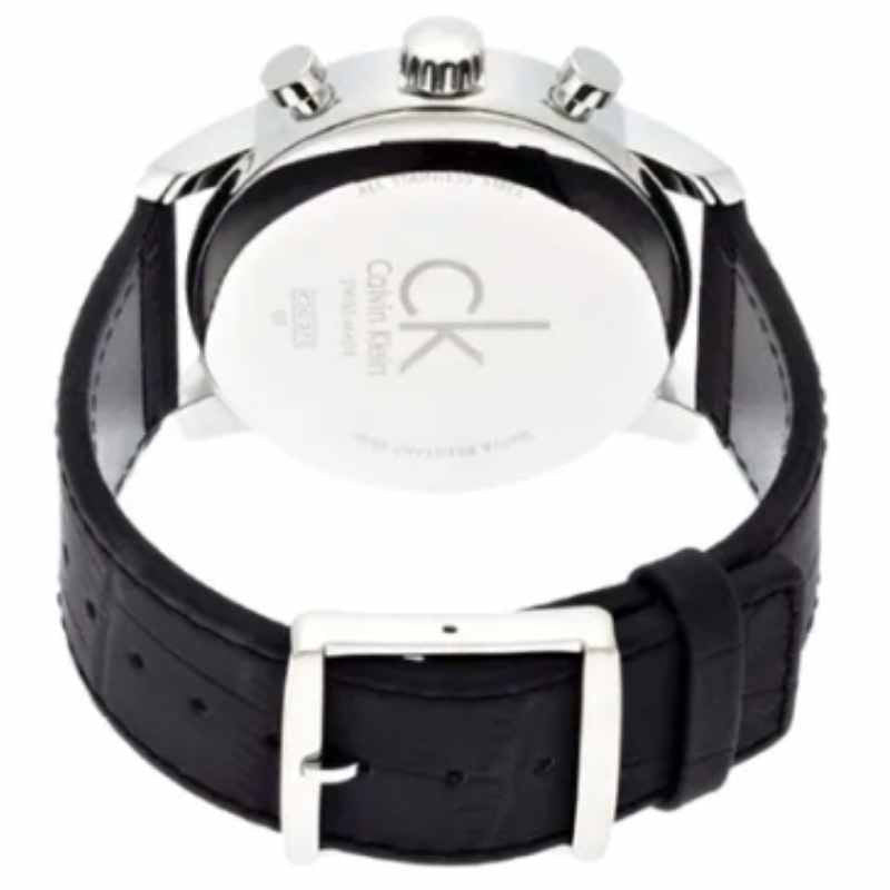 Calvin Klein City Chronograph Silver Dial Black Leather Strap Watch for Men - K2G271C6 Buy Now By Calvin Klein