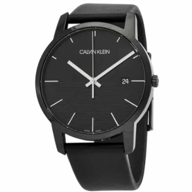 Calvin Klein City Quartz Black Dial Black Leather Strap Watch for Men - K2G2G4C1 Buy Now By Calvin Klein