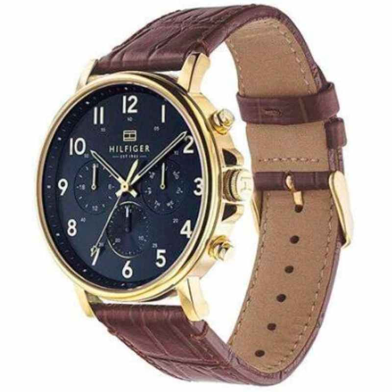 Tommy Hilfiger Daniel Blue Dial Brown Leather Strap Watch for Men - 1710380 Buy Now By Tommy Hilfiger