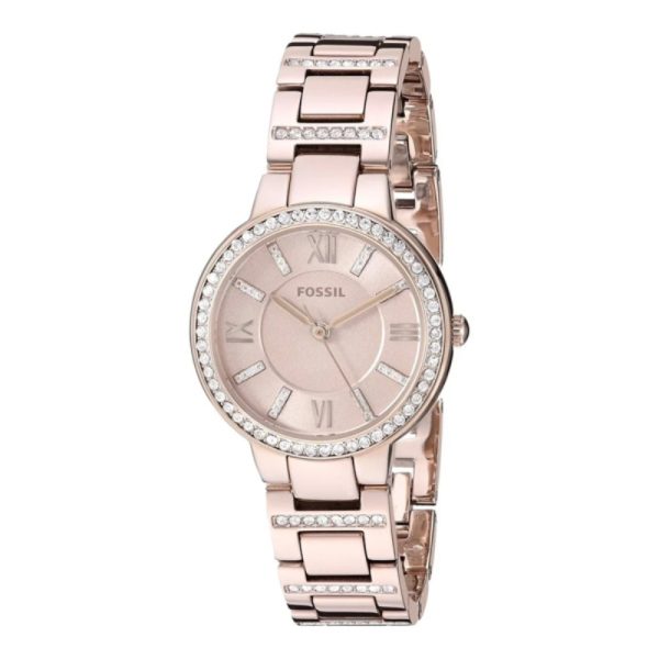 Fossil Virginia Pink Dial Pink Steel Strap Watch for Women - ES4482 Buy Now By Fossil