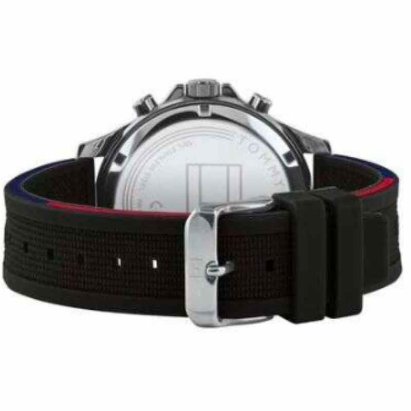 Tommy Hilfiger Bank Quartz Black Dial Black Rubber Strap Watch for Men - 1791724 Buy Now By Tommy Hilfiger