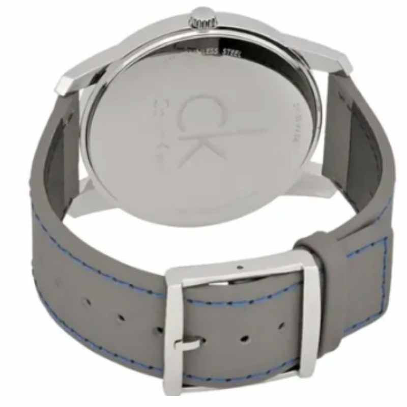 Calvin Klein City Silver Dial Grey Leather Strap Watch for Men - K2G211Q4 Buy Now By Calvin Klein