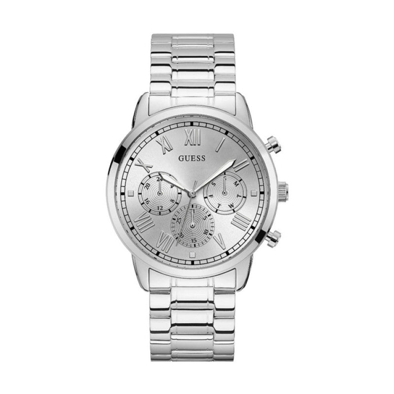 Guess Hendrix Silver Dial Silver Steel Strap Watch for Men - GW0066G1 Buy Now By Guess